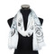 Pastel Rose Design Viscose Scarf Black