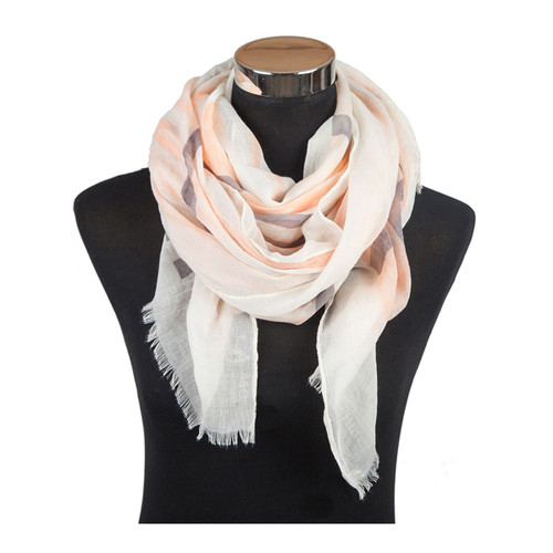 Criss Cross Print Viscose Scarf Orange