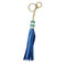 Gold Two-Tone Charm Tassel Key Chain and Purse Charm Teal