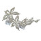 Crystal Flowers Tri-Level Hair Comb Silver