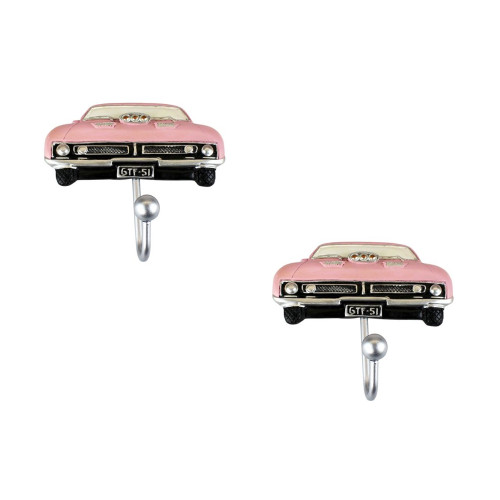Matching Set of 2 Pink Ford Falcon Wall Hook for Coat Hat Man Bags