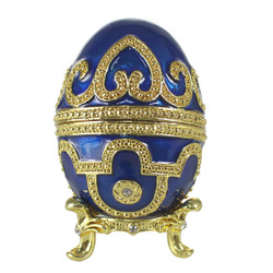 Royal Blue Faberge Egg Trinket Box