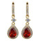 Cubic Zirconia Teardrop Earrings Ruby