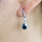 Cubic Zirconia Teardrop Earrings Onyx