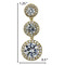 Cubic Zirconia Three Tier Circle Dangle Earrings Silver Post Gold