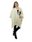 Knitted Ruana Wrap with Embroidered Flower Ivory