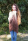 Short Sleeve Knitted Long Cardigan with Tassels Ombre Beige Brown