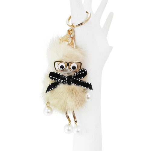 Dangling Chick Bag Mink Fur Beige