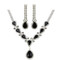 Victorian Style Cubic Zirconia Necklace Earrings Set Black