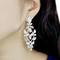Cubic Zirconia Chandelier Earrings Clear Crystals 3 Inches