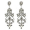 Cubic Zirconia Victorian Teardrop Earrings Clear Crystals 3 Inches