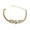 Cubic Zirconia and Crystals Link Bracelet Gold