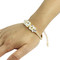 Cubic Zirconia and Crystals Link Bracelet Gold