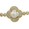 Cubic Zirconia and Faux Pearl Flower Slider Bracelet Gold