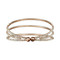 Rhinestone 3-Row Cuff Bracelet Rose Gold