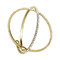 Criss Cross Rhinestone Cuff Bracelet Gold Tone