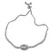 Oval-Cut Cubic Zirconia Friendship Slider Bracelet Silver