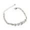 Round-cut and Pear-Cut Cubic Zirconia Tennis Chain Bracelet Silver