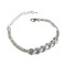 Round-cut Cubic Zirconia Tennis Chain Bracelet Double Row Silver