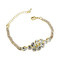 Pear-cut Cubic Zirconia Tennis Chain Bracelet Double Row Gold