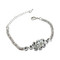 Pear-cut Cubic Zirconia Tennis Chain Bracelet Double Row Silver