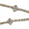 Cubic Zirconia Diamond Shape Layered Bracelet Long Chain Gold
