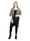 Short Sleeve Knitted Long Cardigan with Tassels Ombre grey black