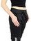 Fleece Lined Half-Stripes Sports Pants Black and White