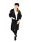 Knitted Long Cardigan Sweater Embroidered Flowers Black