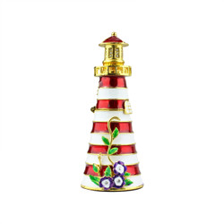 Red Lighthouse Trinket Box Bejeweled