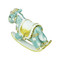 Miniature Rocking Horse Trinket Box Bejeweled Blue