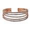 Rhinestone 5-Row Cuff Bracelet Rose Gold