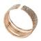 Rhinestone 7-Row Cuff Bracelet Rose Gold