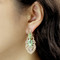 Cubic Zirconia Earrings Edwardian Style Green