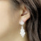 Marquise Cut Cubic Zirconia Floral Earrings Silver