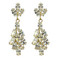 Marquise Cut Cubic Zirconia Floral Earrings Gold