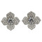 Cubic Zirconia Flower Petal Stud Earrings Silver