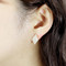 Diamond Shaped Cubic Zirconia Stud Earrings Invisible Setting Gold