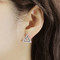 Art Deco Triangle Shaped Stud Earrings Cubic Zirconia Silver