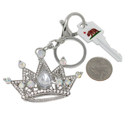Crown Keychain Bag Charm Silver
