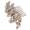 Flower and Leaf Comb Rose Gold