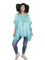 Boho Crochet Tunic Short Sleeves Turquoise