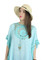 Boho Crochet Tunic Short Sleeves Turquoise