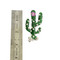 Cactus with Fuchsia Crystals Pin Pendant Silver Toned