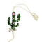 Cactus with Fuchsia Crystals Pin Pendant Silver Toned