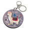 Llama Compact Mirror Key Chain Charm