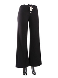 Black Palazzo Pants Laceup Waist One Size