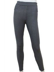 Compression Faux Jeggings with Dotted Lines Grey