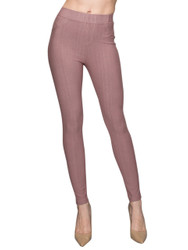 Compression Faux Jeggings with Dotted Lines Rose