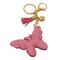 Pink Butterfly Key Chain with Soft Padded Felt Backing